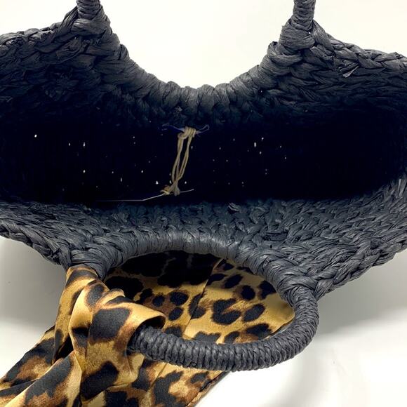 Hat Attack Eve Round Handle Leopard Scarf Tote Bag NWT - Picture 5 of 6